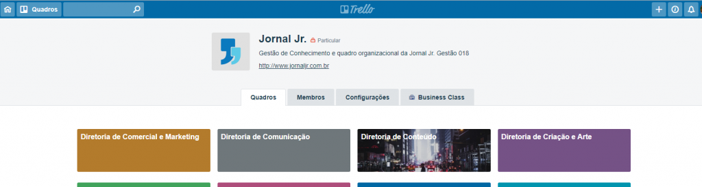 exemplo do time da jornal jr no trello